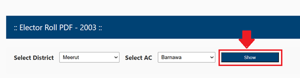 ceouttarpradesh.nic.in Voter 2003 list pdf download 