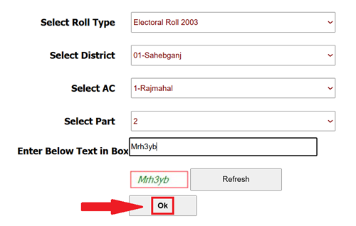CEO Jharkhand Voter List 2003