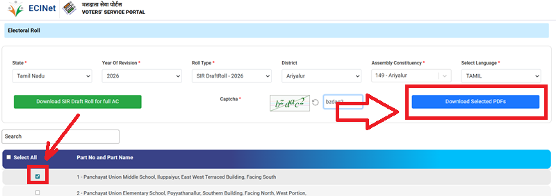 SIR 2026 Voter List Tamil Nadu 