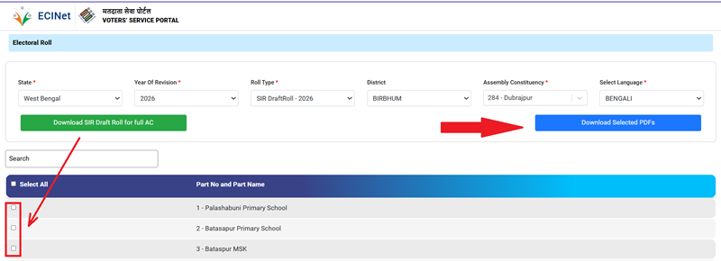 west bangal voter list 2026 pdf download
