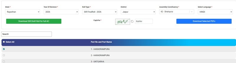 rajasthna voter list 2026 jaipur